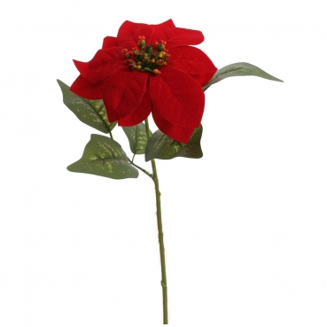 Kunstblume Weihnachtsstern, samtige Oberfläche in Rot, 55 cm