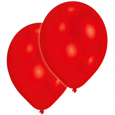 10 Luftballons in Rot, 27,5 cm Durchmesser