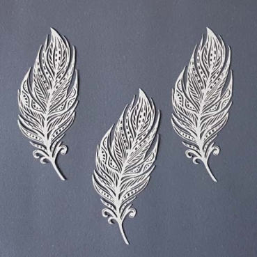 3 Papier Federn, Laser Cut, für Kartengestaltung, Basteln, 98 mm