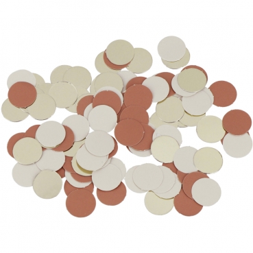 100 Papier Konfetti Punkte in Blush/Beige/Champagner, 15 mm