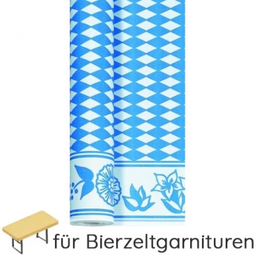 40 Meter Duni Tischdeckenrolle Bayrische Raute für Bierzeltgarnitur, Breite 90 cm