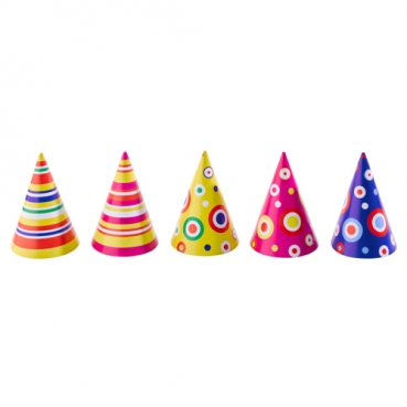 50 Partyhütchen, bunt gemischt, 10 x 15 cm