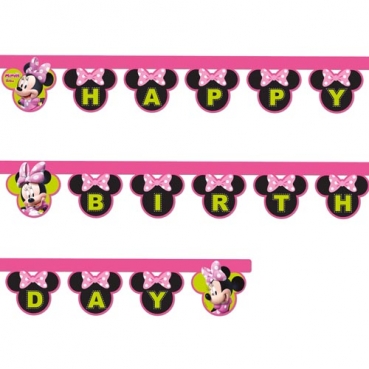 2 Meter Partykette Happy Birthday Minnie Maus