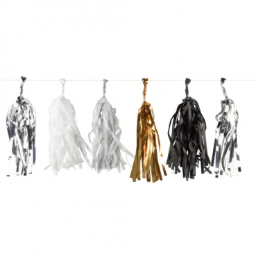 3 Meter Tasselgirlande -Glamour-, Geburstag, Silvester