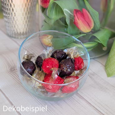 Glasschale mit Süßigkeiten