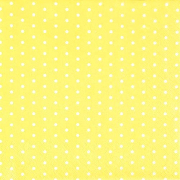 20er Pack Servietten Punkte in Gelb, 33 x 33 cm