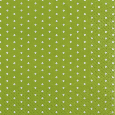 20er Pack Servietten Punkte in Hellgrün, 33 x 33 cm