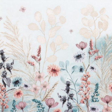 20er Pack Servietten Sommerblumenwiese in sanften Farben, 33 x 33 cm