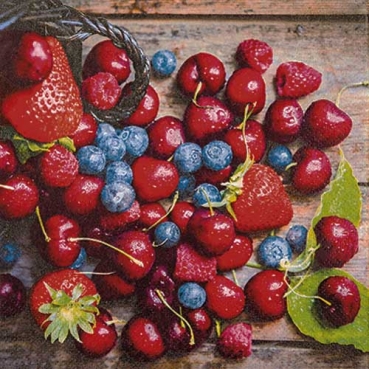 20er Pack Servietten Frische Beeren, 33 x 33 cm