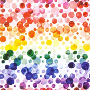 20er Pack Servietten Bunte Punkte Aquarell, Regenbogen, 33 x 33 cm