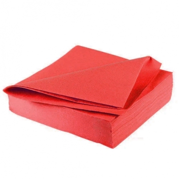 25 Premium Faltservietten in Rot, 40 x 40 cm, stoffähnlich, durchgefärbt