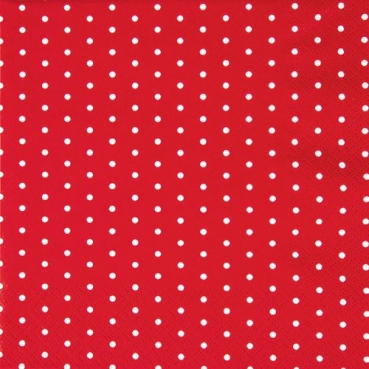 20er Pack Servietten Punkte in Rot, 33 x 33 cm
