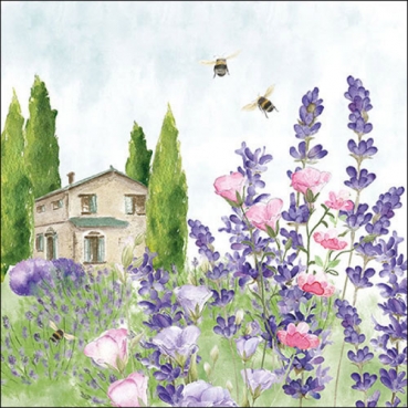 20er Pack Servietten Lavendeltraum Provence, 33 x 33 cm