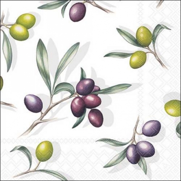 20er Pack Servietten Olivenzweige, 33 x 33 cm