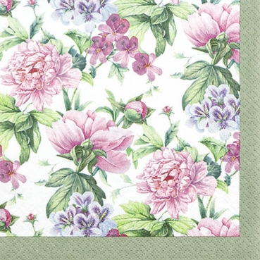 20er Pack Servietten Romantische Blumenpoesie, 33 x 33 cm