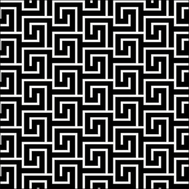 20er Pack Servietten Mäander Grafik in Schwarz/Weiß, 33 x 33 cm