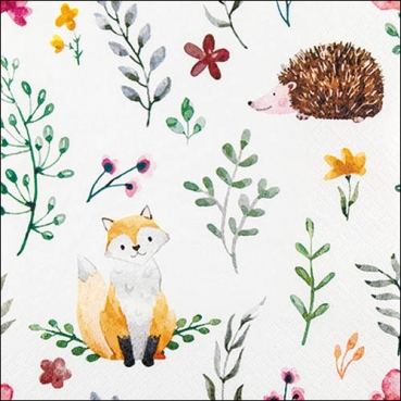 20er Pack Servietten Niedliche Waldtiere, 33 x 33 cm