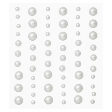 Klebe Sticker Perlen in Weiß, 4 - 8 mm