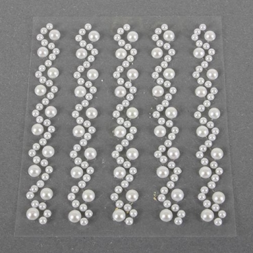 Klebe Sticker Perlen in Weiß, 3 mm und 5 mm