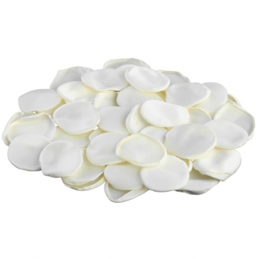 50 Satin Blütenblätter in Creme, 35 mm