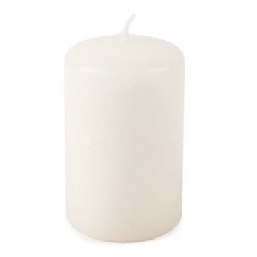 Stumpenkerze für Adventskränze in Wollweiß, 80 x 48 mm
