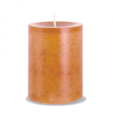 Stumpenkerze Rustic in Orange, durchgefärbt, 90 x 70 mm