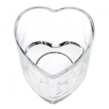 Teelichtglas Herzform, klar, 78 mm