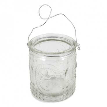 Teelichtglas Lilie mit Henkel in Klar, 70 mm
