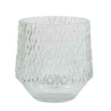 Glas Windlicht, konisch, Retro, klar, 80 mm