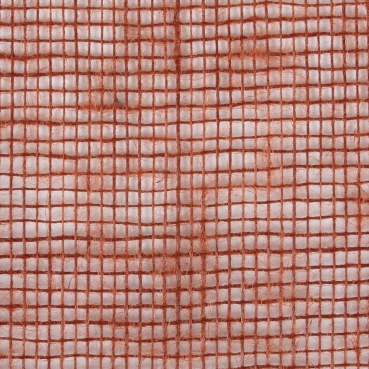 Nahaufnahme von dem Jute Tischband, schmal, grobmaschig in Terracotta, 15 cm