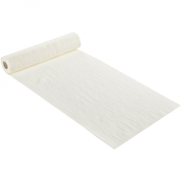 10 Meter Stoff Tischläufer Musselin in Creme, 30 cm