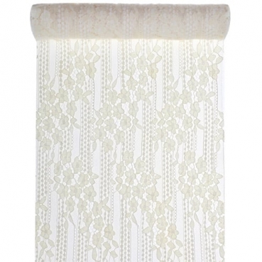 Dekobeispiel Tischläufer Spitze in Creme, 28 cm