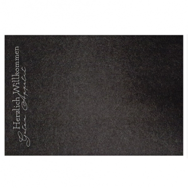 Filz Tischset -Herzlich Willkommen-, Schrift seitlich, in Dunkelgrau meliert, 45 x 30 cm