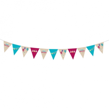 4 Meter Partykette, Geburtstag -Happy Birthday- Luftballons