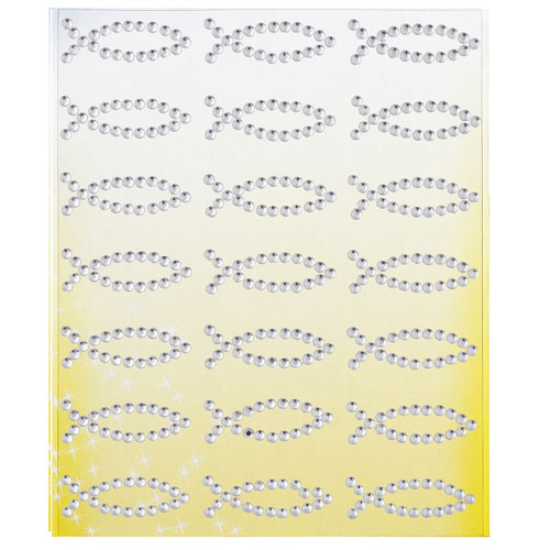 Konturen Sticker kleine Fische in Strass Optik.
