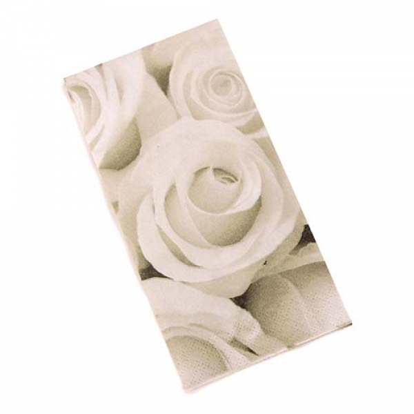 10er Pack Taschentücher Hochzeit mit Rosenmotiv