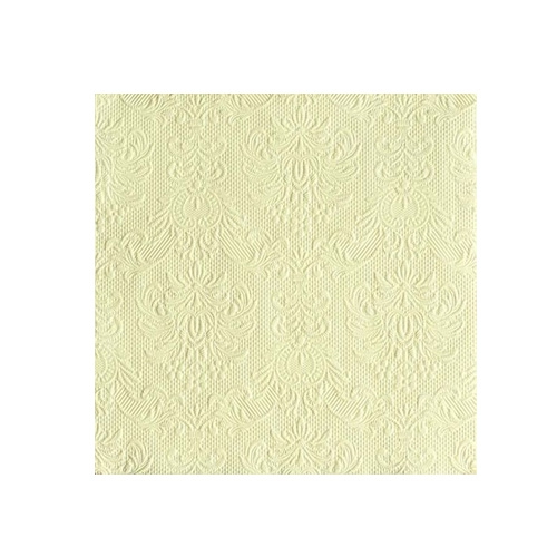 15er Pack Cocktail Servietten Elegance in Creme, 25 x 25 cm.
