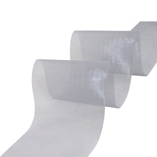 25 Meter Organza Tischband in Silber, 70 mm.