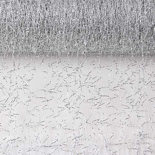 15 Meter Crackle Vlies, Tischläufer in Silber, 28 cm.