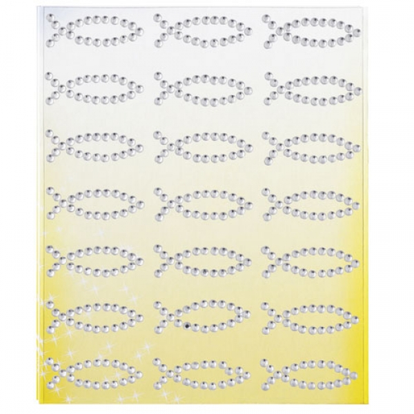Konturen Sticker kleine Fische in Strass Optik.