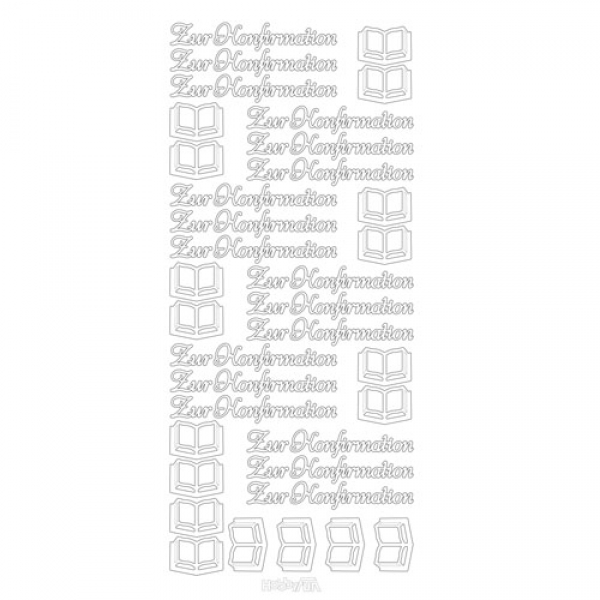 Klebe Sticker Konturen -Zur Konfirmation- in Gold