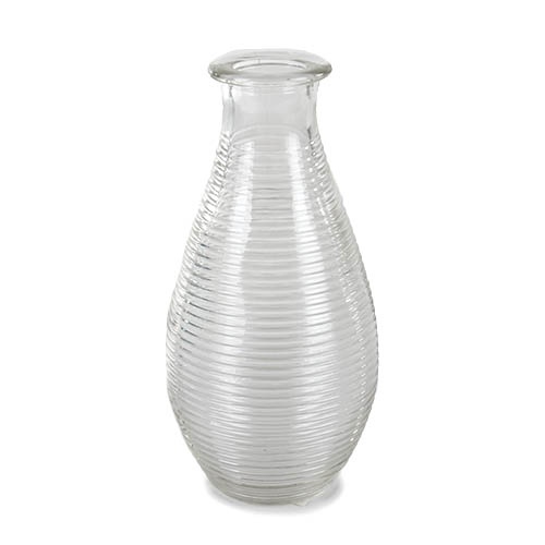 Glasväschen mit Querstreifen, 14 cm.