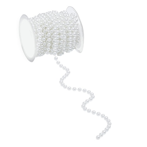 10 Meter Deko Perlenkette, 8 mm, Hochzeit, Kommunion in Weiß