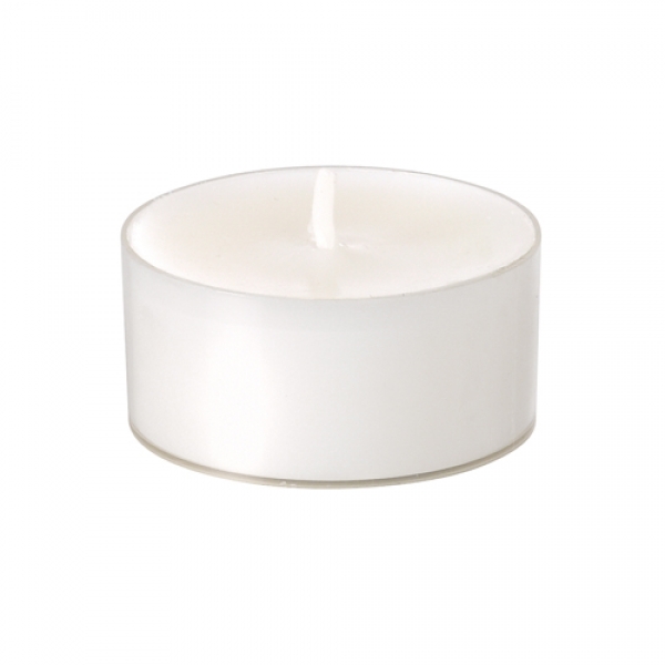 50 Duni Teelichter Vegetable Wax Ecolabel mit Hülle transparent, 6 h Brenndauer