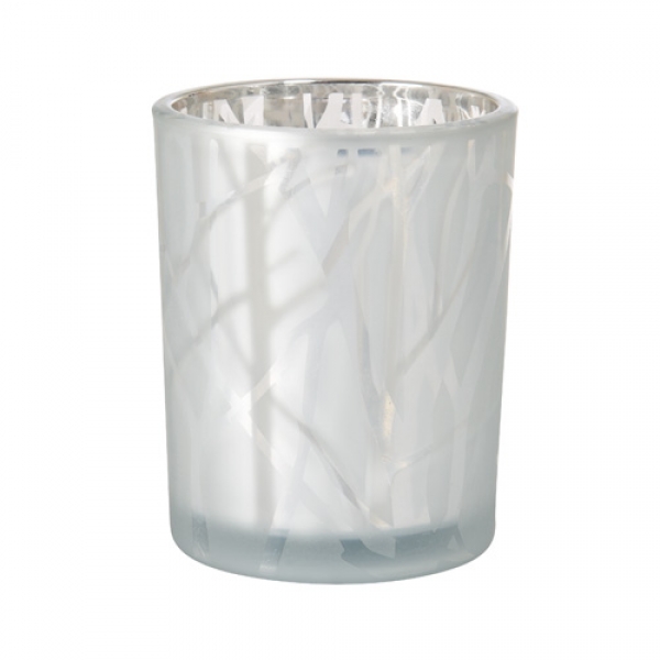 Duni Kerzenhalter Shimmer in White, 10 cm.