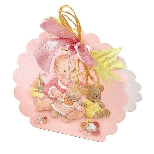 Bonboniere Coccole Rosa zur Taufe