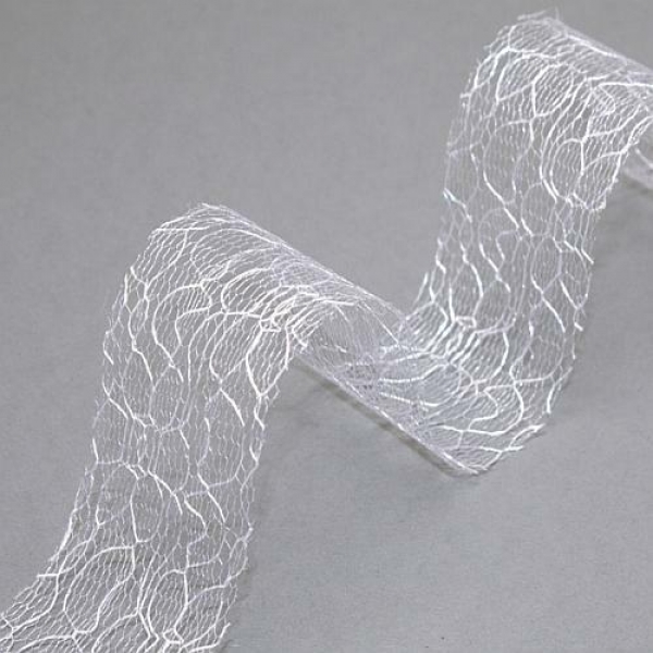20 Meter Tischband Lace in Weiß, 40 mm.