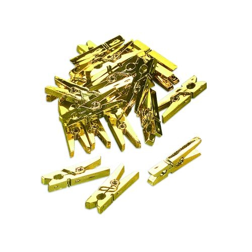 20 Mini Klammern in Gold, 25 mm.