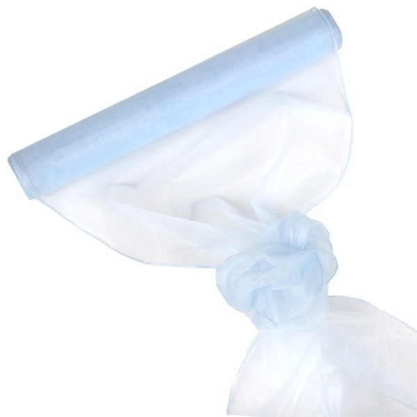 Organza Rolle 0,40 x 8,00 Meter in Hellblau.