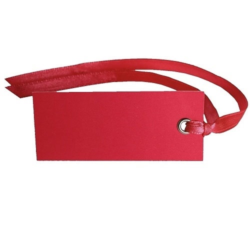 12er Set Namenskarten zum Beschriften mit Satinband in Pink.